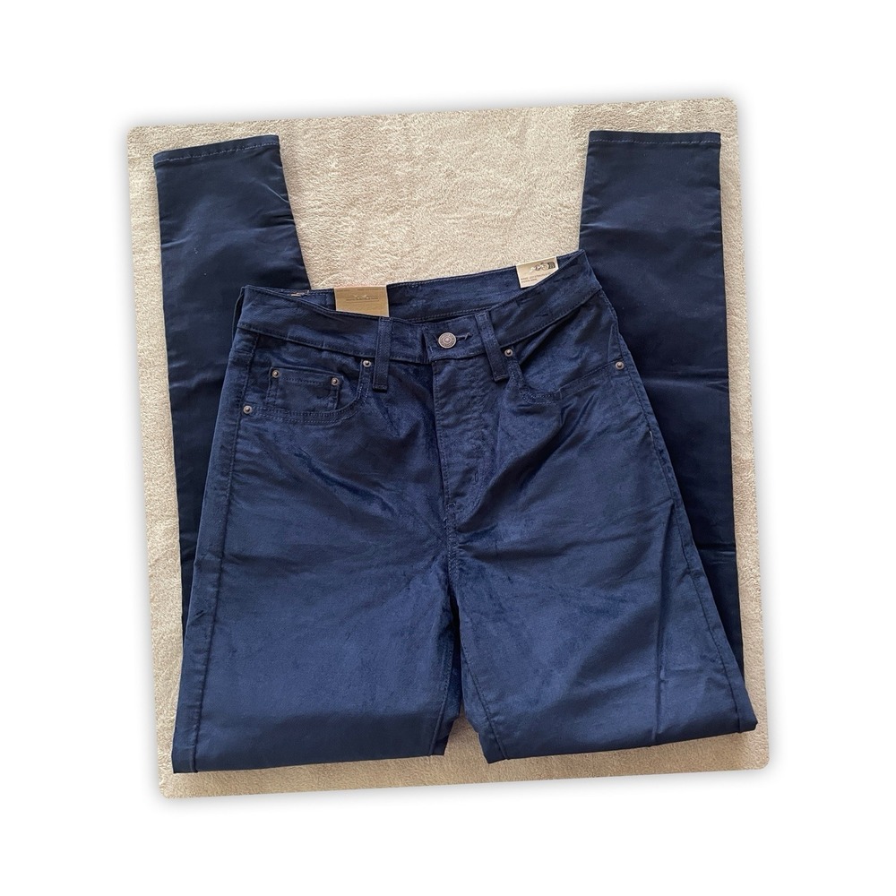 LEVI'S 721 High Rise Skinny Velvet‎ Jeans-Navy Blue, 28x30